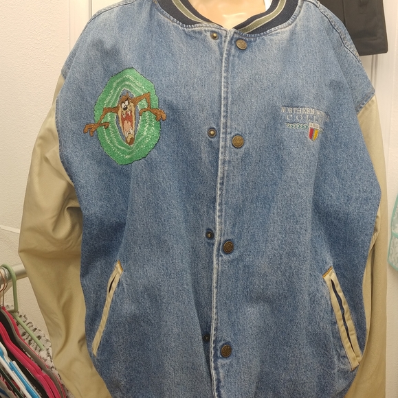 Jean Jacket Hand Stitched Looney Toons